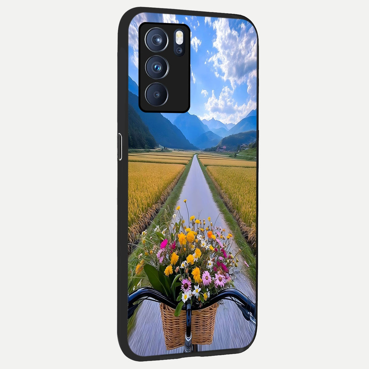  Golden Field Journey back cover For Oppo Reno 6 Pro slim fit glass case with vibrant aesthetic design