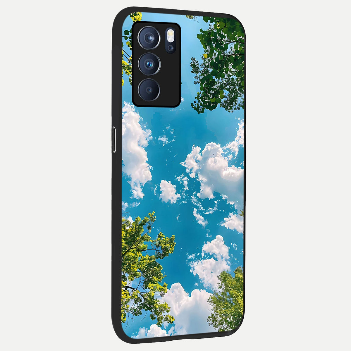  Green Moon Energy back cover For Oppo Reno 6 Pro slim fit glass case with vibrant aesthetic design