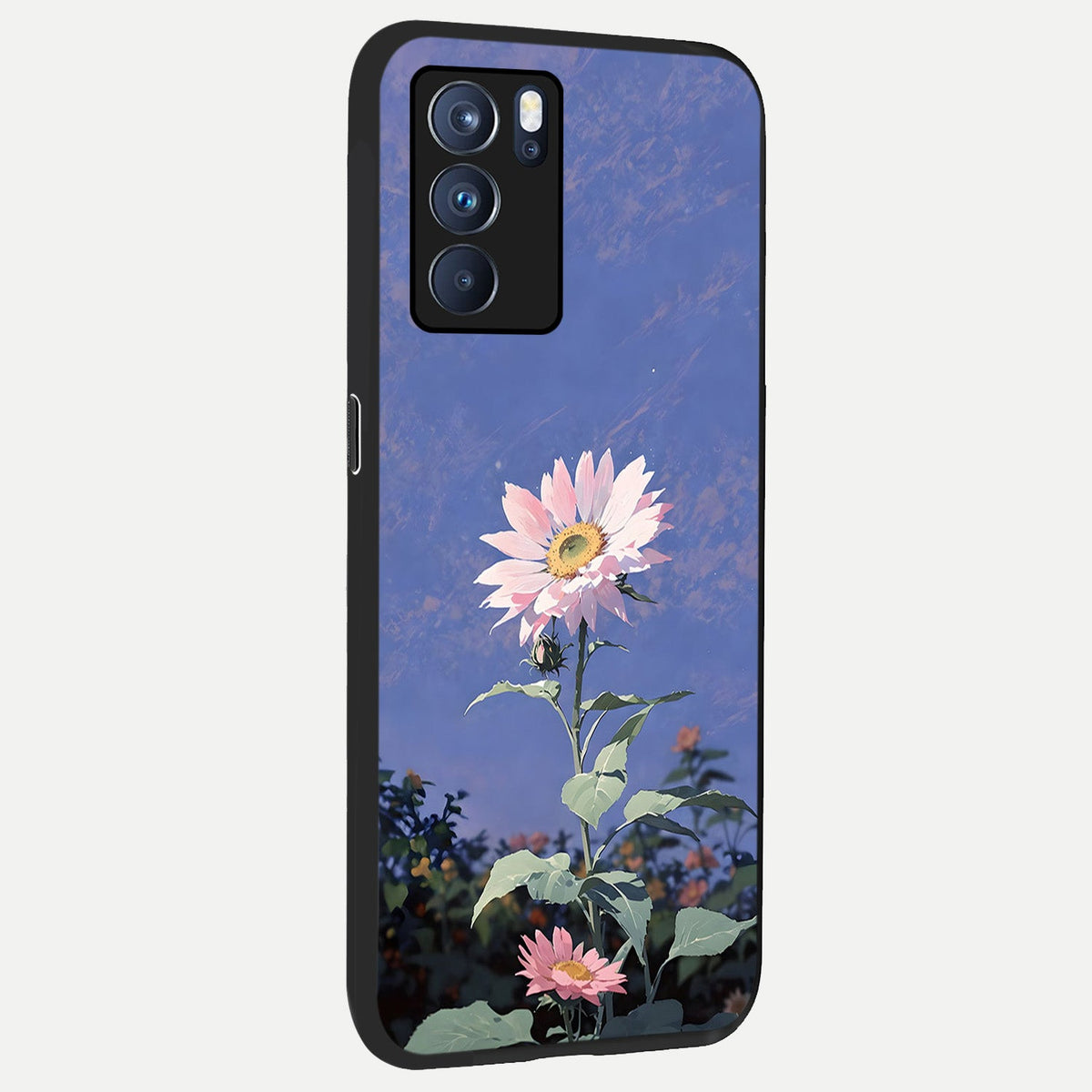  Pink Shells Outline back cover For Oppo Reno 6 Pro slim fit glass case with vibrant aesthetic design
