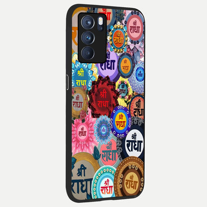  Radha Divine Bloom back cover For Oppo Reno 6 Pro slim fit glass case with vibrant aesthetic design