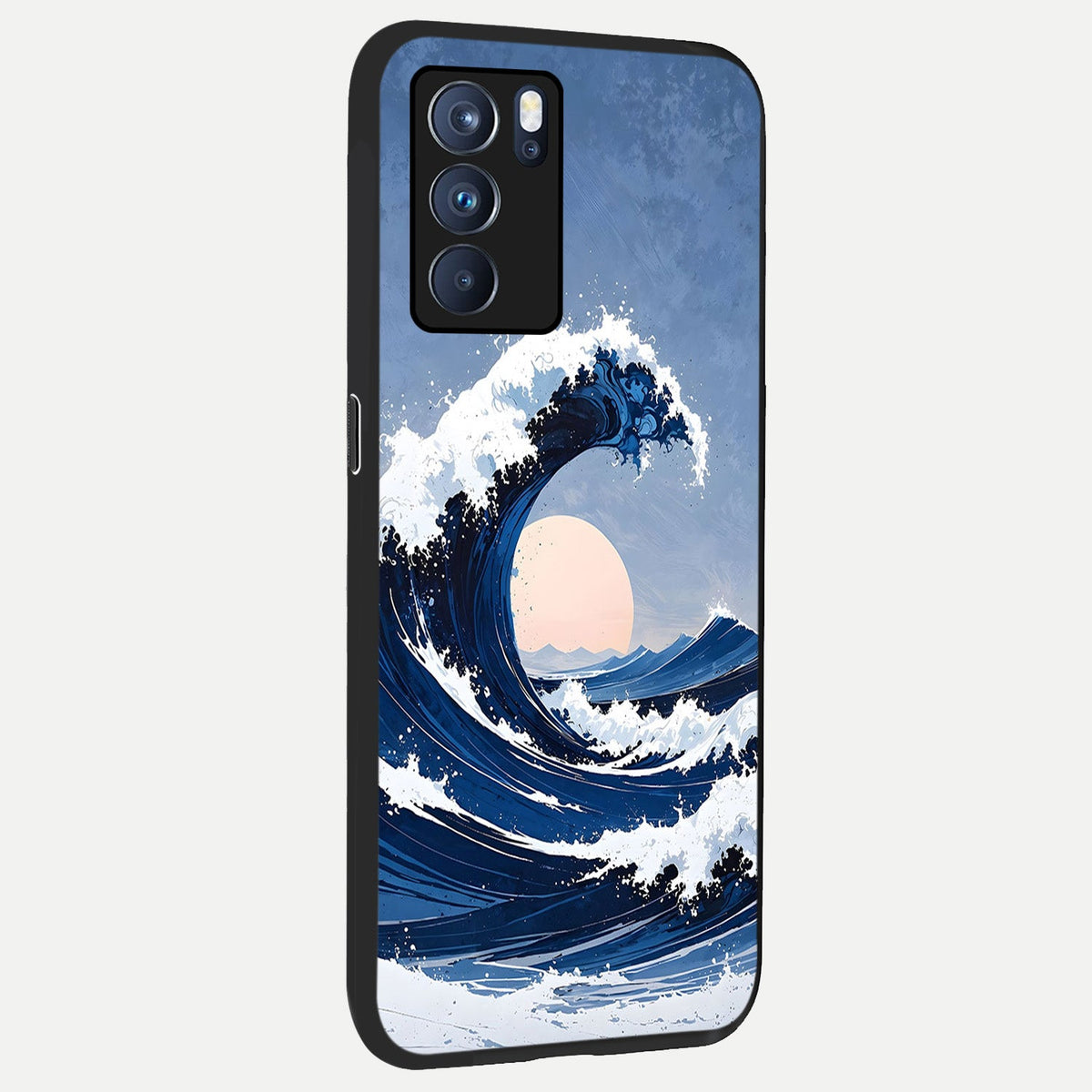  Rising Tide Power back cover For Oppo Reno 6 Pro slim fit glass case with vibrant aesthetic design