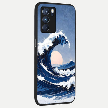  Rising Tide Power back cover For Oppo Reno 6 Pro slim fit glass case with vibrant aesthetic design