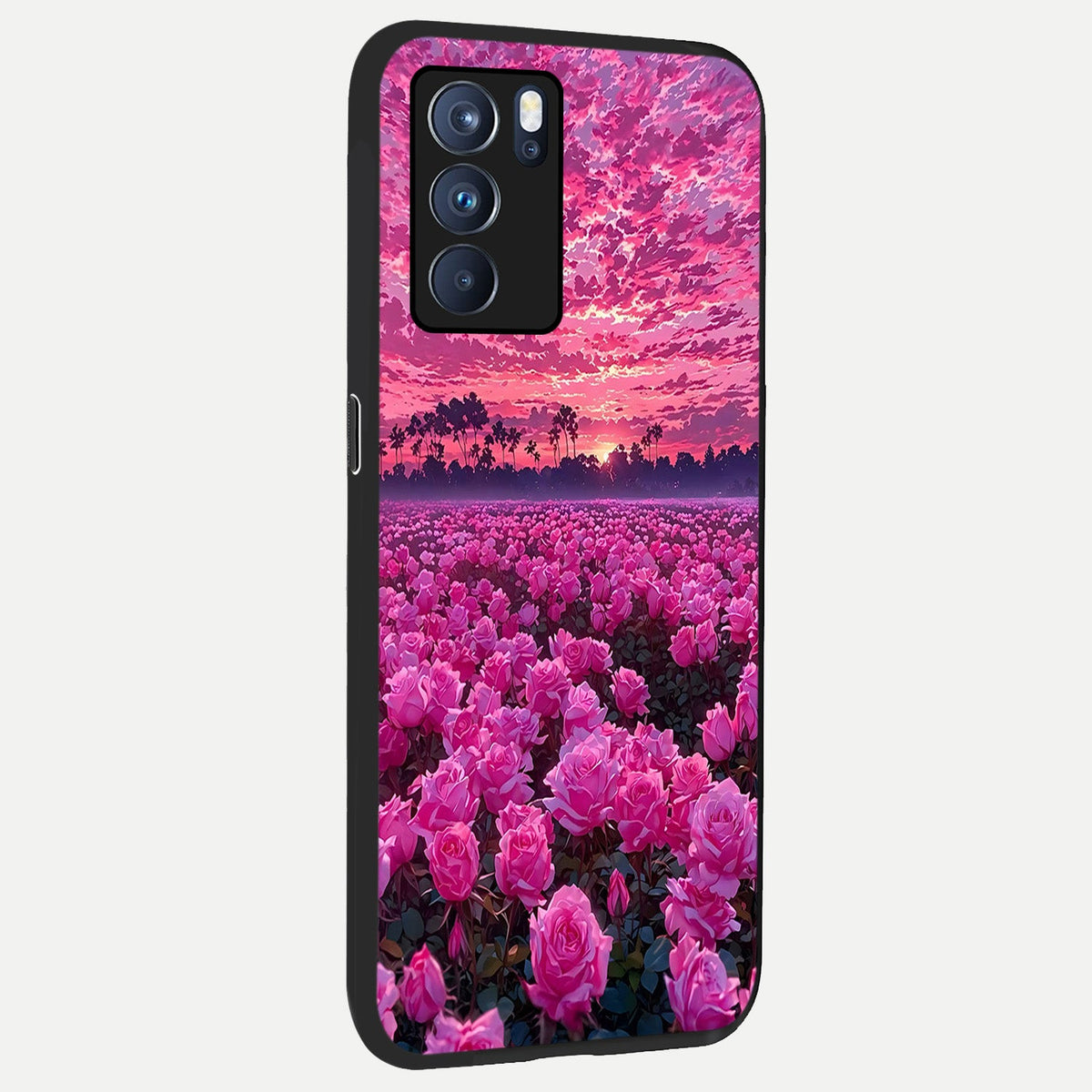  Rose Sunset Valley back cover For Oppo Reno 6 Pro slim fit glass case with vibrant aesthetic design