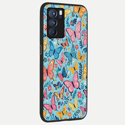  Spring Wing Garden back cover For Oppo Reno 6 Pro slim fit glass case with vibrant aesthetic design