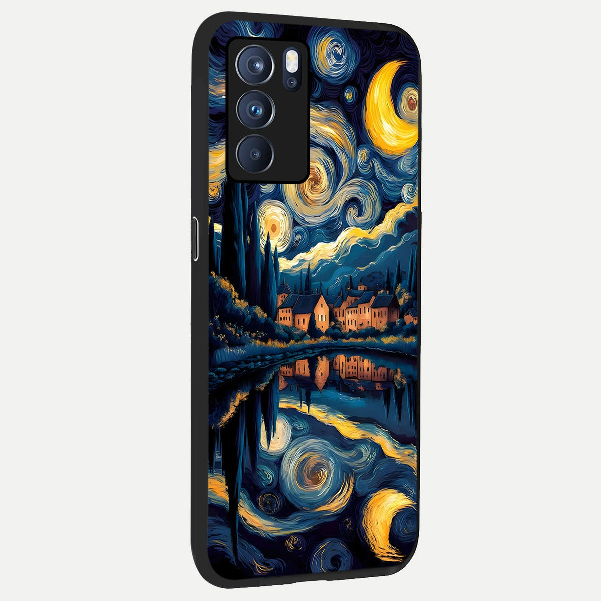  Starry Sky Serenity back cover For Oppo Reno 6 Pro slim fit glass case with vibrant aesthetic design
