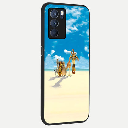  Tropical Fun Squad back cover For Oppo Reno 6 Pro slim fit glass case with vibrant aesthetic design