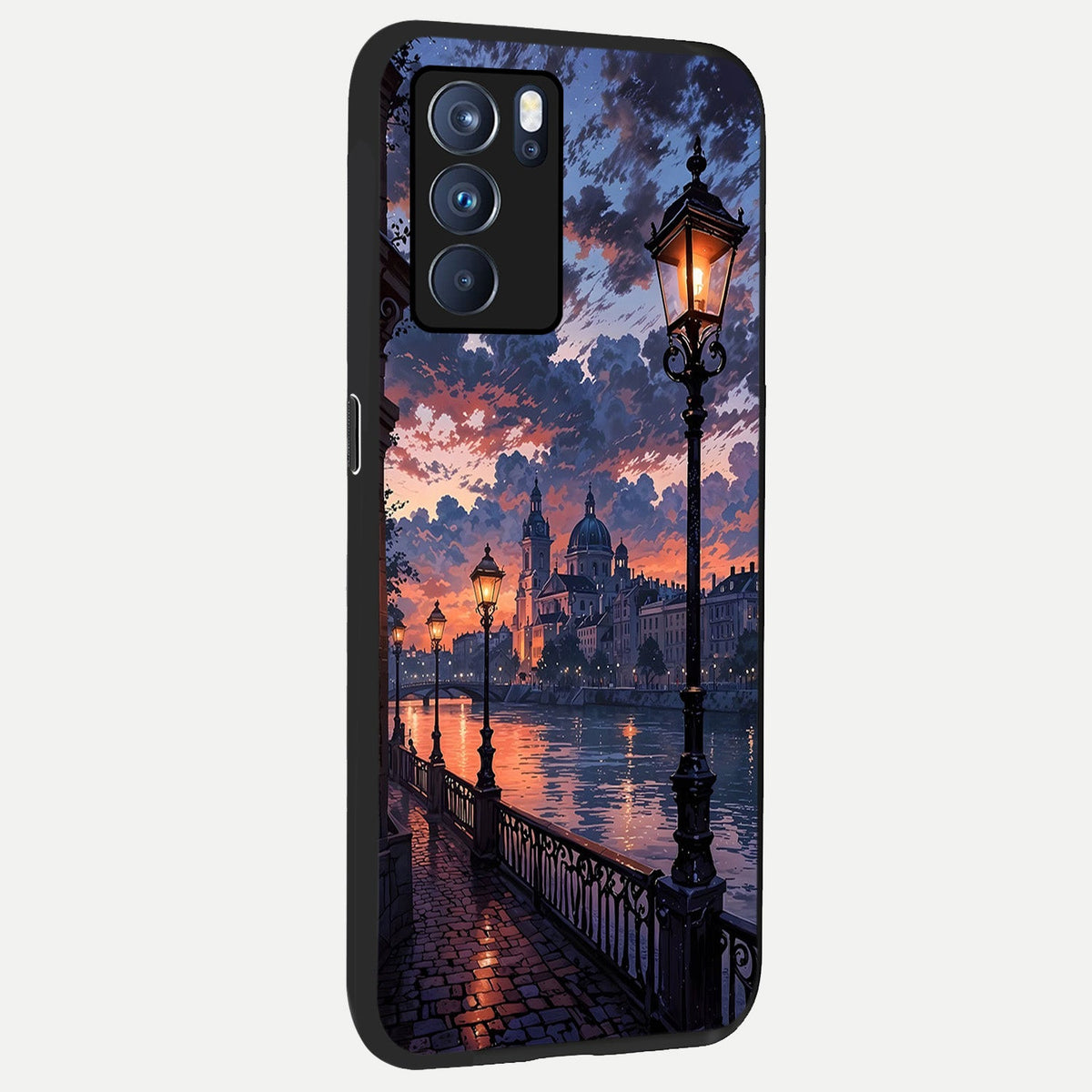  Twilight River Lights back cover For Oppo Reno 6 Pro slim fit glass case with vibrant aesthetic design