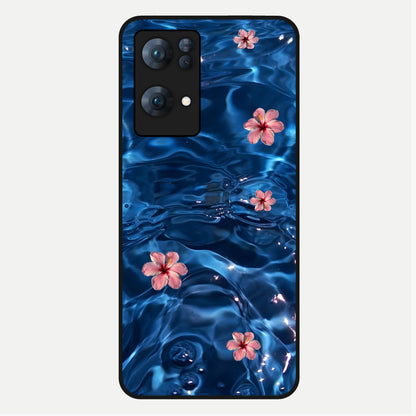  Bloom Thread Art Glass Case For  Oppo-Reno-7-Pro-5G back cover – full design glossy printed glass finish
