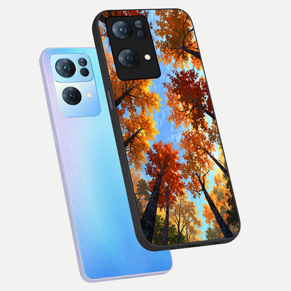  Autumn Sky Rise phone case For  Oppo-Reno-7-Pro-5G showing premium glass back cover with detailed artwork