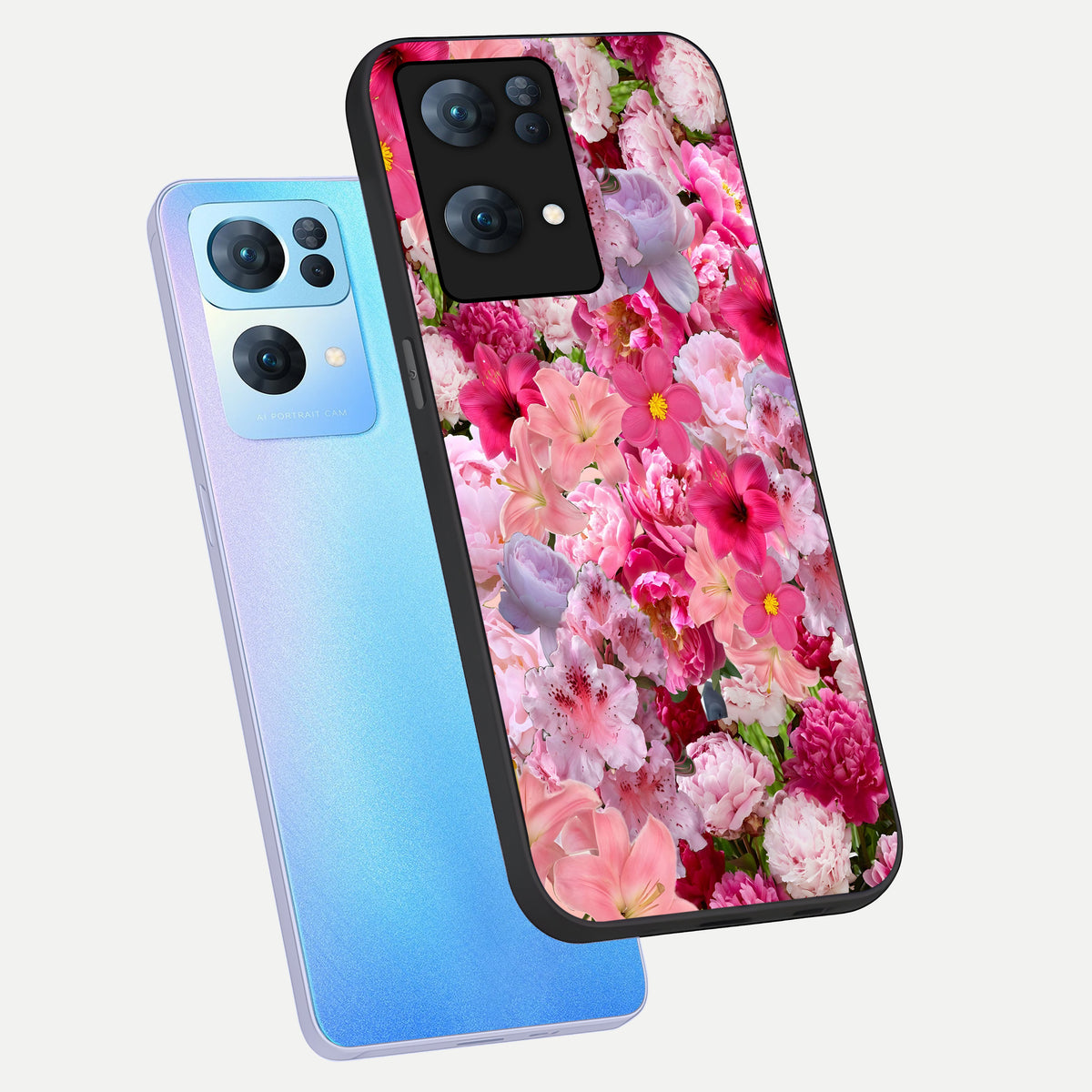  Bloom Crush Fantasy phone case For  Oppo-Reno-7-Pro-5G showing premium glass back cover with detailed artwork