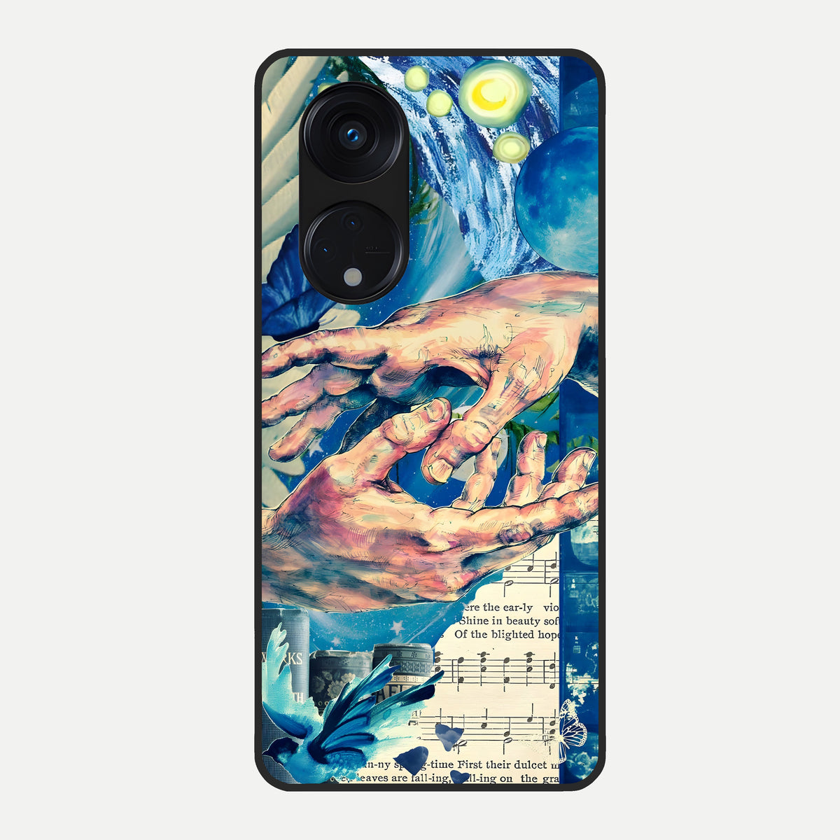  Aesthetic Divider Glass Case For Oppo Reno 8T 5G back cover – full design glossy printed glass finish