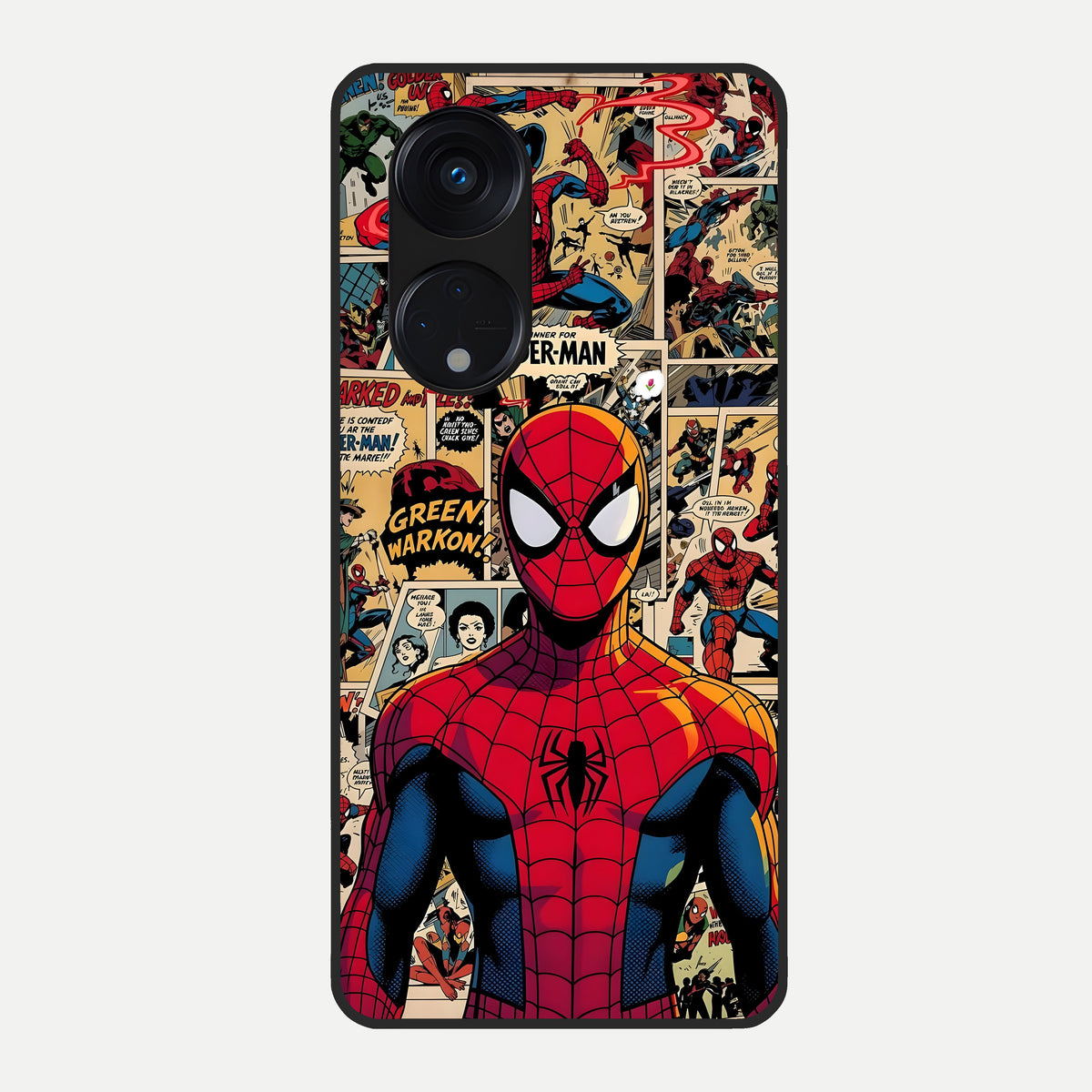  Aesthetic Spider Glass Case For Oppo Reno 8T 5G back cover – full design glossy printed glass finish