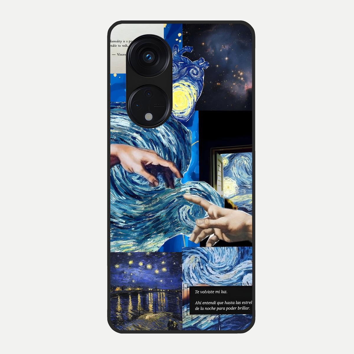  Aesthetic Vando Hands Glass Case For Oppo Reno 8T 5G back cover – full design glossy printed glass finish