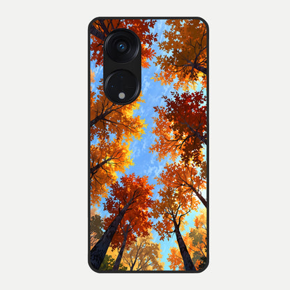  Autumn Sky Rise Glass Case For Oppo Reno 8T 5G back cover – full design glossy printed glass finish