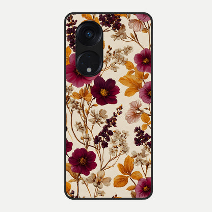  Autumn Wine Bloom Glass Case For Oppo Reno 8T 5G back cover – full design glossy printed glass finish
