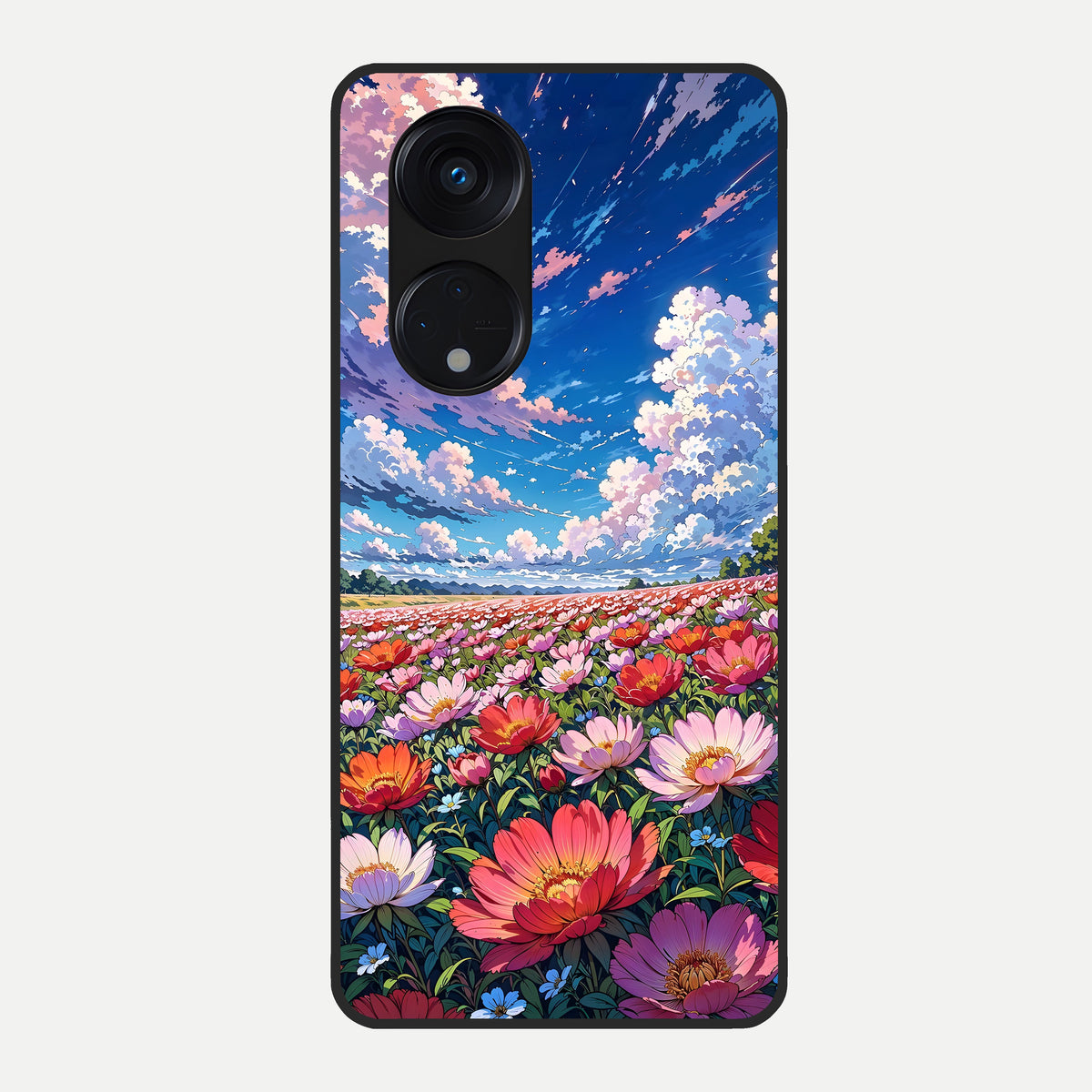  Blossom Sky Field Glass Case For Oppo Reno 8T 5G back cover – full design glossy printed glass finish