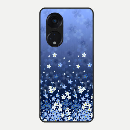  Blue Starry Glass Case For Oppo Reno 8T 5G back cover – full design glossy printed glass finish
