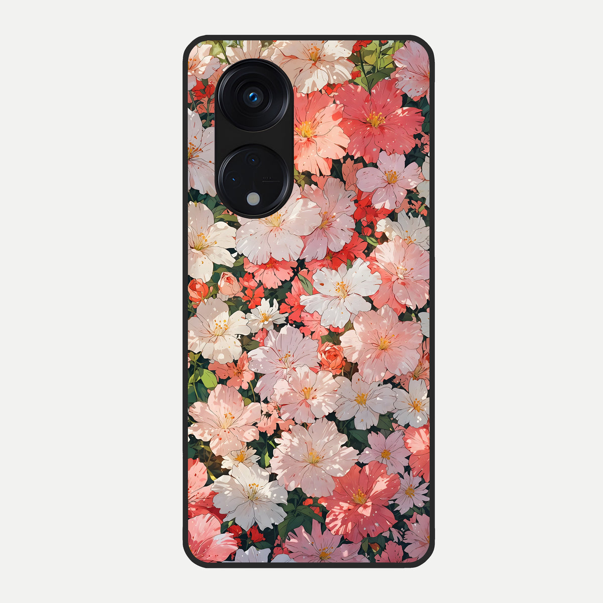  Blush Bloom Field Glass Case For Oppo Reno 8T 5G back cover – full design glossy printed glass finish