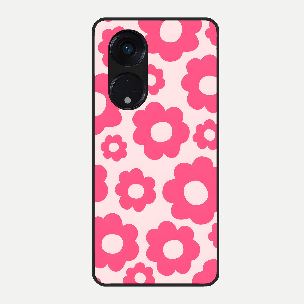  Blush Flower Pop Glass Case For Oppo Reno 8T 5G back cover – full design glossy printed glass finish