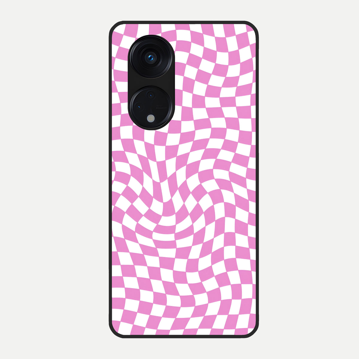  Bubblegum Check Wave Glass Case For Oppo Reno 8T 5G back cover – full design glossy printed glass finish