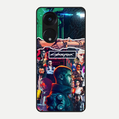  CYBERPUNK Legacy Glass Case For Oppo Reno 8T 5G back cover – full design glossy printed glass finish