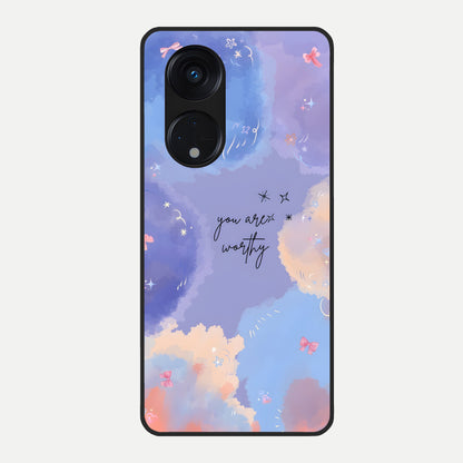  Celestial Cloud Magic Glass Case For Oppo Reno 8T 5G back cover – full design glossy printed glass finish