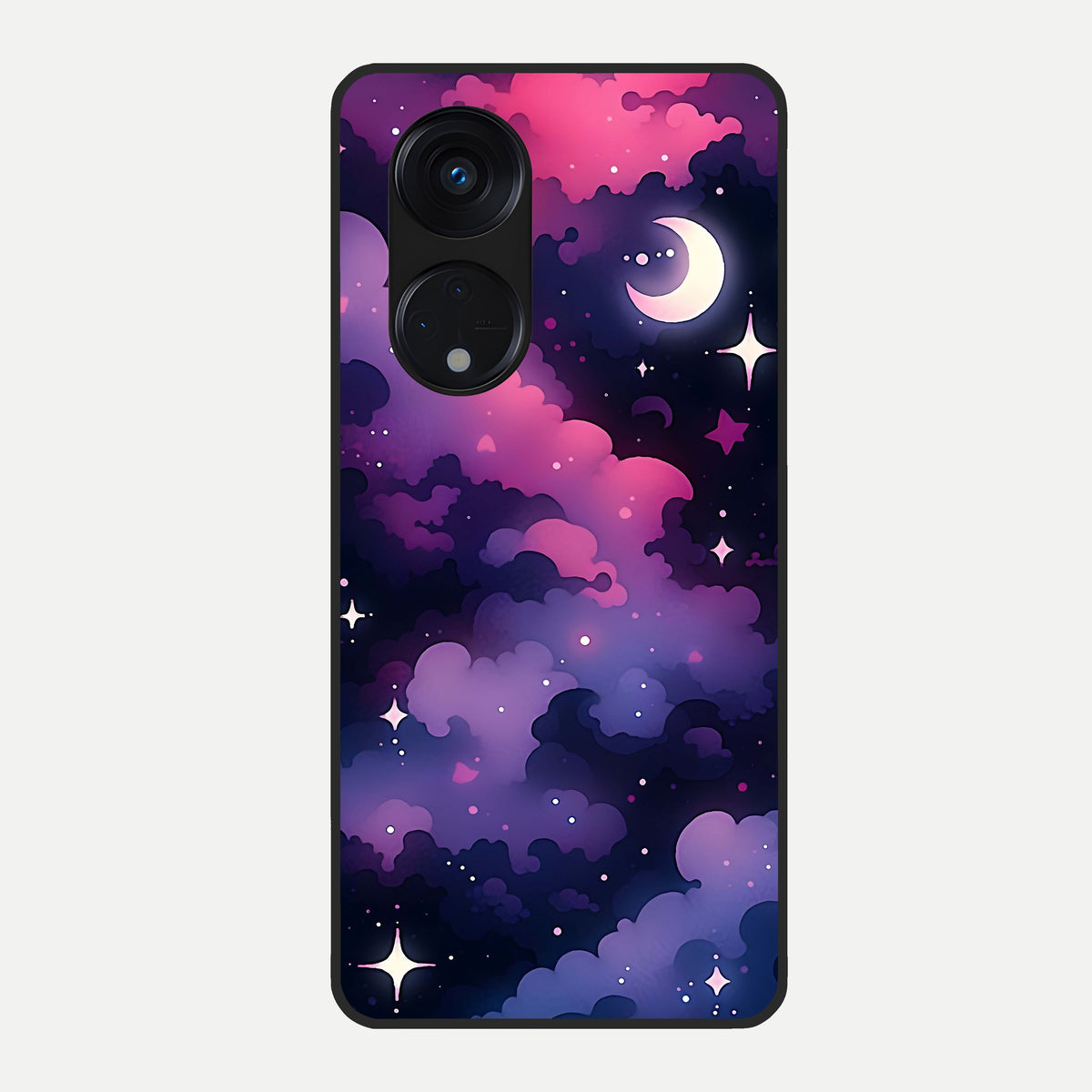 Celestial Moon Magic Glass Case For Oppo Reno 8T 5G back cover – full design glossy printed glass finish