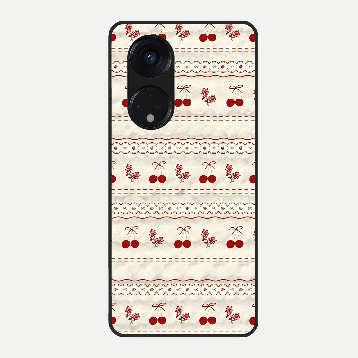  Cherry Bloom Charm Glass Case For Oppo Reno 8T 5G back cover – full design glossy printed glass finish