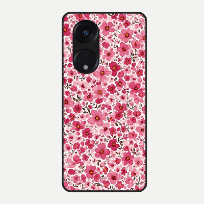  Cherry Blossom Charm Glass Case For Oppo Reno 8T 5G back cover – full design glossy printed glass finish