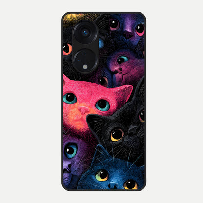  Cosmic Cats Dreams Glass Case For Oppo Reno 8T 5G back cover – full design glossy printed glass finish