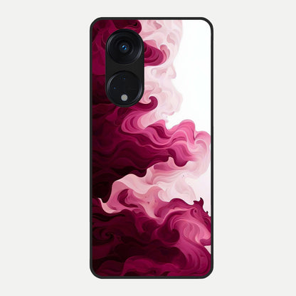  Crimson Wave Flow Glass Case For Oppo Reno 8T 5G back cover – full design glossy printed glass finish