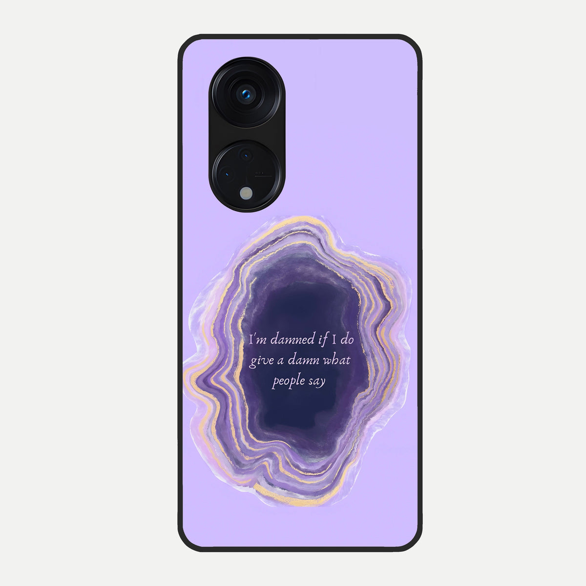  Damned People Quote Glass Case For Oppo Reno 8T 5G back cover – full design glossy printed glass finish