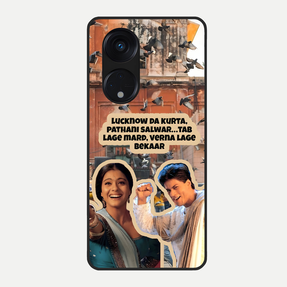  Desi Retro Vibes Glass Case For Oppo Reno 8T 5G back cover – full design glossy printed glass finish
