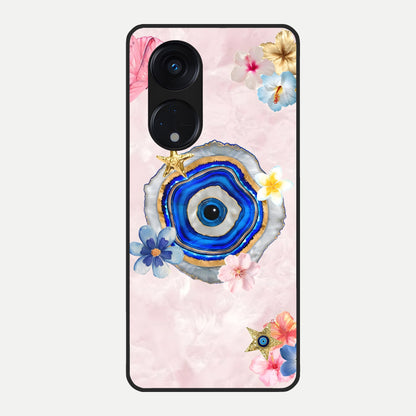  Divine Aura Bloom Glass Case For Oppo Reno 8T 5G back cover – full design glossy printed glass finish