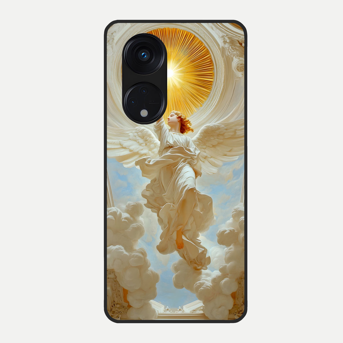  Divine Light Angel Glass Case For Oppo Reno 8T 5G back cover – full design glossy printed glass finish