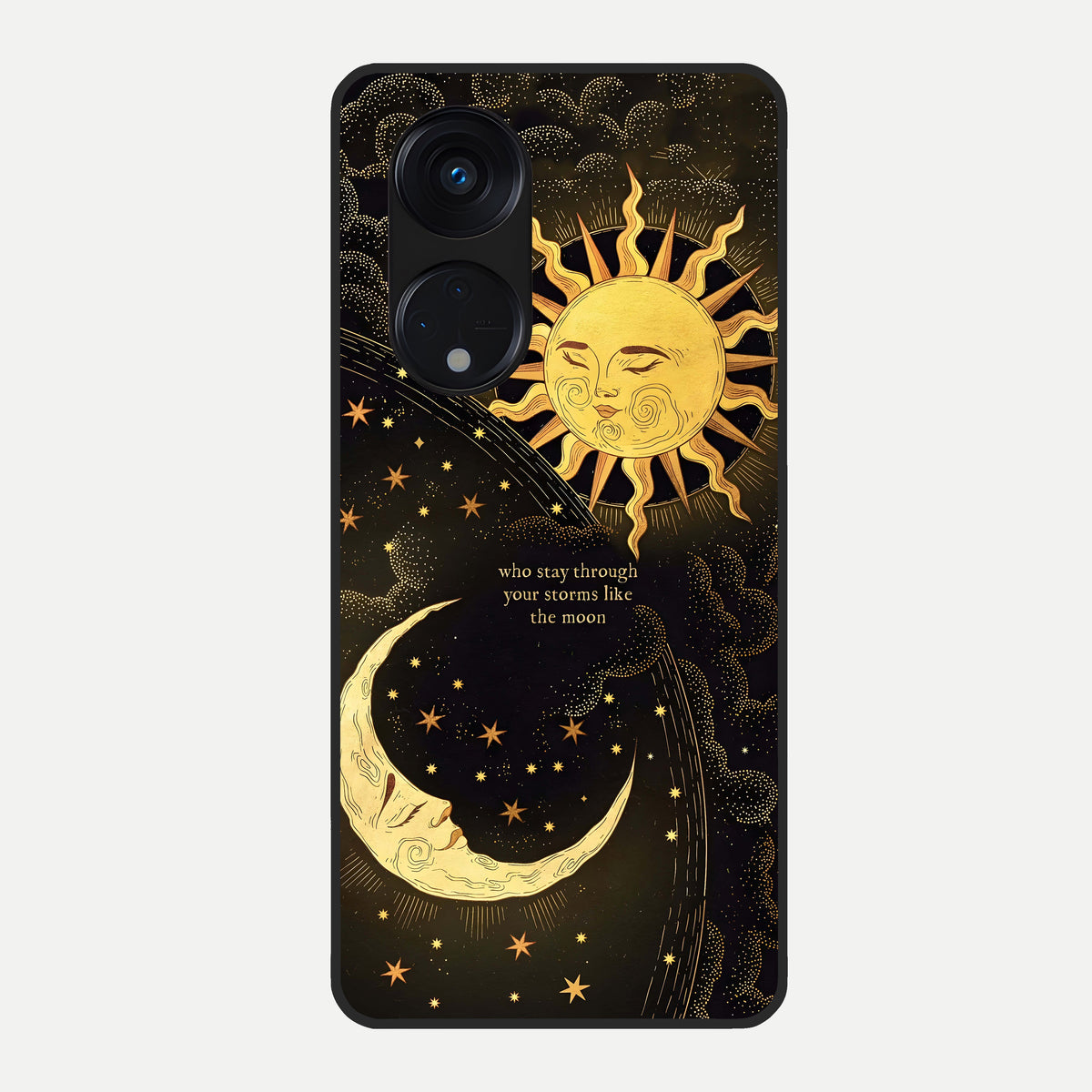  Golden Lunar Love Glass Case For Oppo Reno 8T 5G back cover – full design glossy printed glass finish