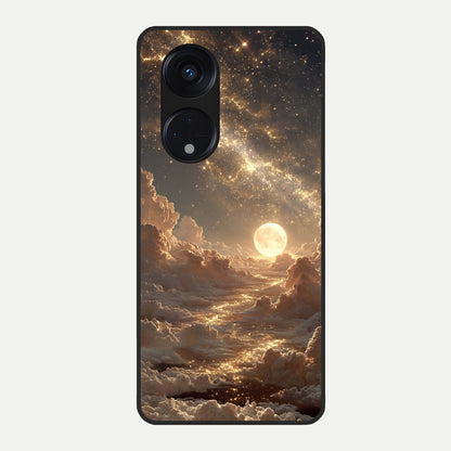  Golden Sky Dream Glass Case For Oppo Reno 8T 5G back cover – full design glossy printed glass finish