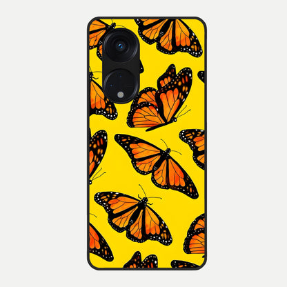  Golden Wing Flight Glass Case For Oppo Reno 8T 5G back cover – full design glossy printed glass finish
