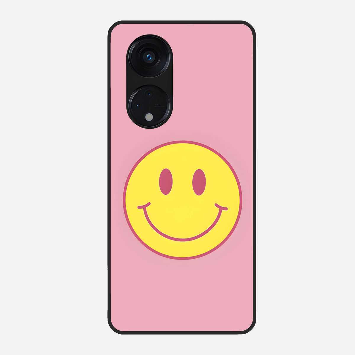  Happy Pink Mood Glass Case For Oppo Reno 8T 5G back cover – full design glossy printed glass finish