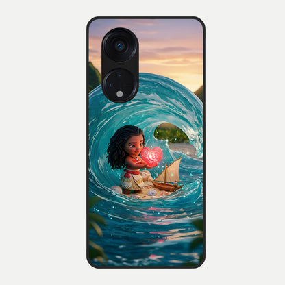  Heart of Ocean Glass Case For Oppo Reno 8T 5G back cover – full design glossy printed glass finish