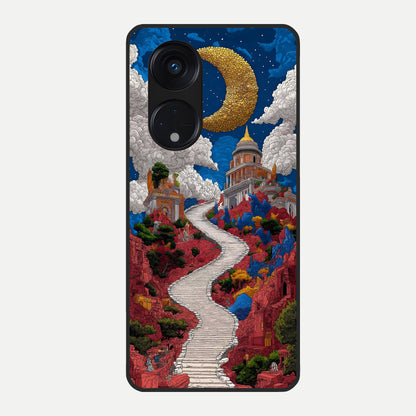  Heavenly Moon Path Glass Case For Oppo Reno 8T 5G back cover – full design glossy printed glass finish