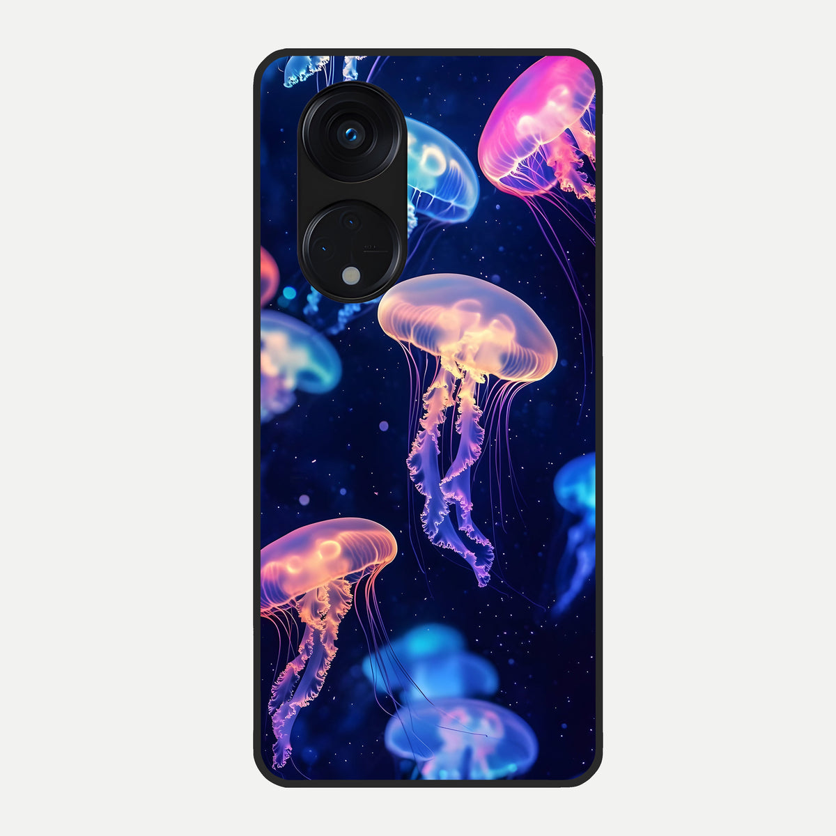  Jellyfish Pattern Glass Case For Oppo Reno 8T 5G back cover – full design glossy printed glass finish