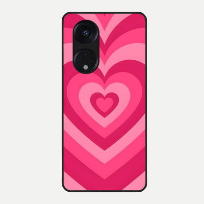  Layered Love Hearts Glass Case For Oppo Reno 8T 5G back cover – full design glossy printed glass finish