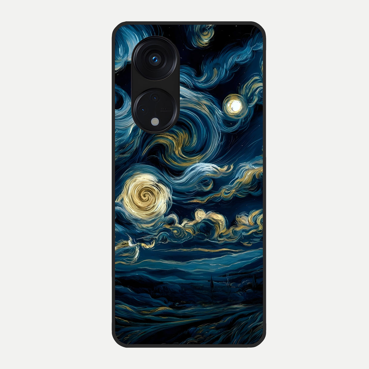  Midnight Sky Whirl Glass Case For Oppo Reno 8T 5G back cover – full design glossy printed glass finish