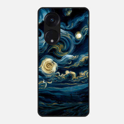  Midnight Sky Whirl Glass Case For Oppo Reno 8T 5G back cover – full design glossy printed glass finish