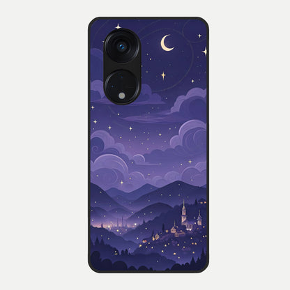  Minimal Night View Glass Case For Oppo Reno 8T 5G back cover – full design glossy printed glass finish