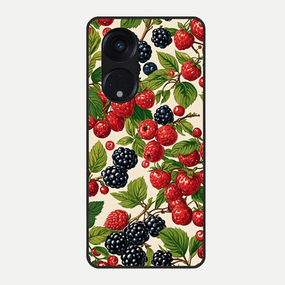 Mixed Berry Collage Glass Case For Oppo Reno 8T 5G back cover – full design glossy printed glass finish
