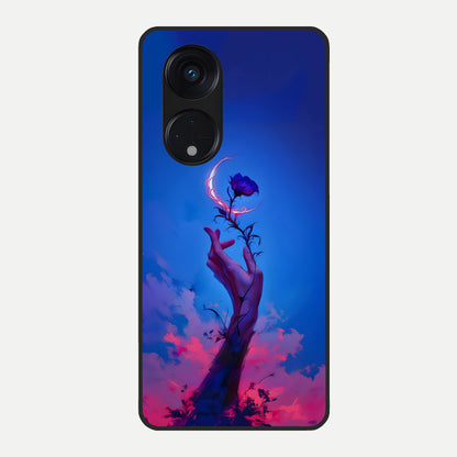  Mystic Hand Glass Case For Oppo Reno 8T 5G back cover – full design glossy printed glass finish