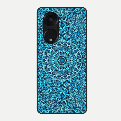  Ocean Bloom Mandala Glass Case For Oppo Reno 8T 5G back cover – full design glossy printed glass finish
