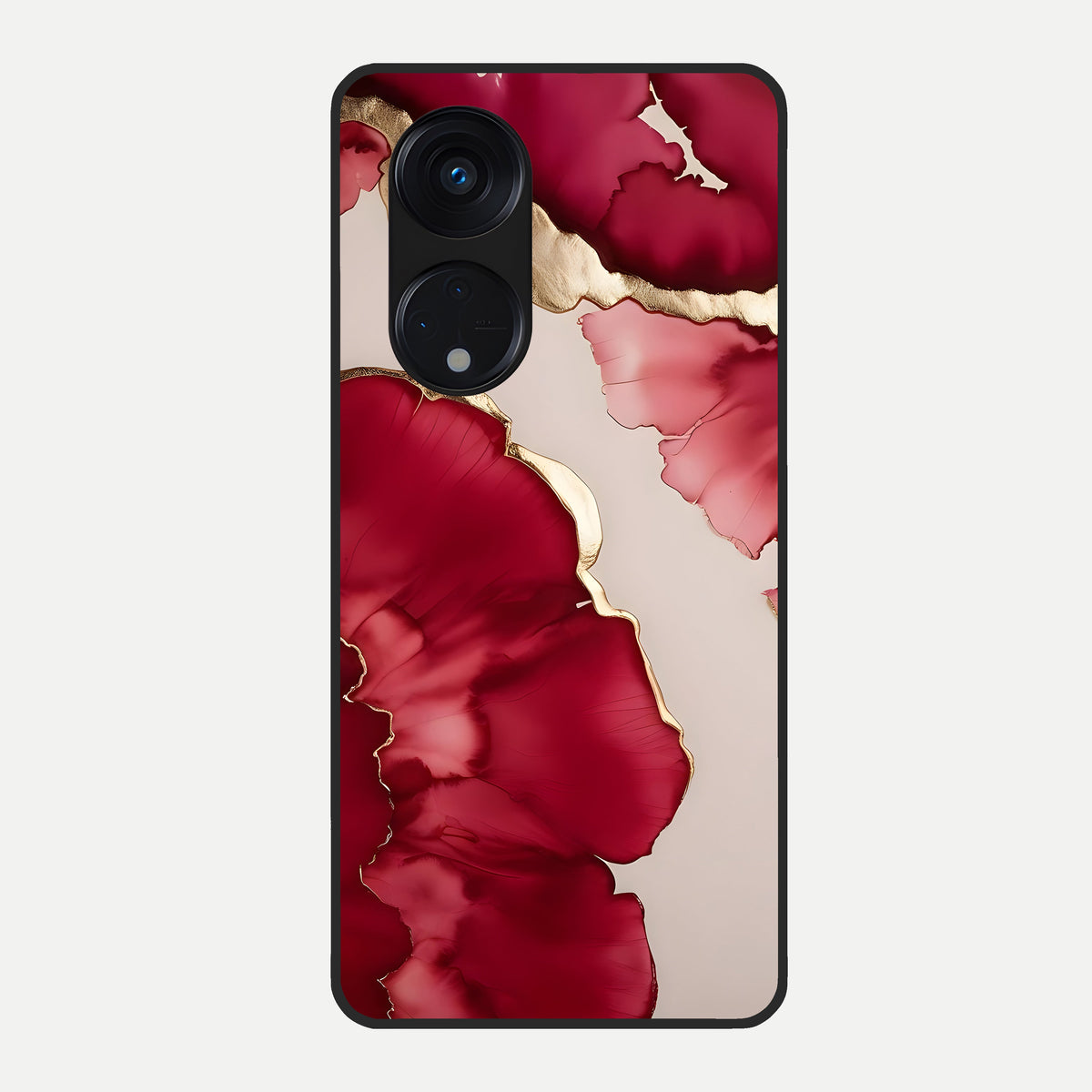  Pink And White Marble Glass Case For Oppo Reno 8T 5G back cover – full design glossy printed glass finish